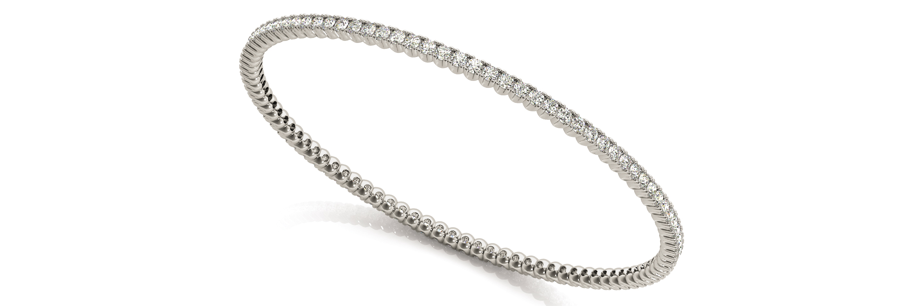 2 3/4 ct tw 14kt gold White Bracelet 93 - .03PT Round