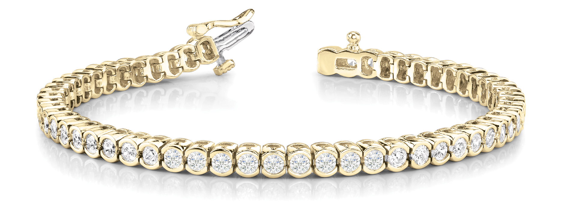 2 ct tw 14kt gold White Bracelet 72 - .028PT Round