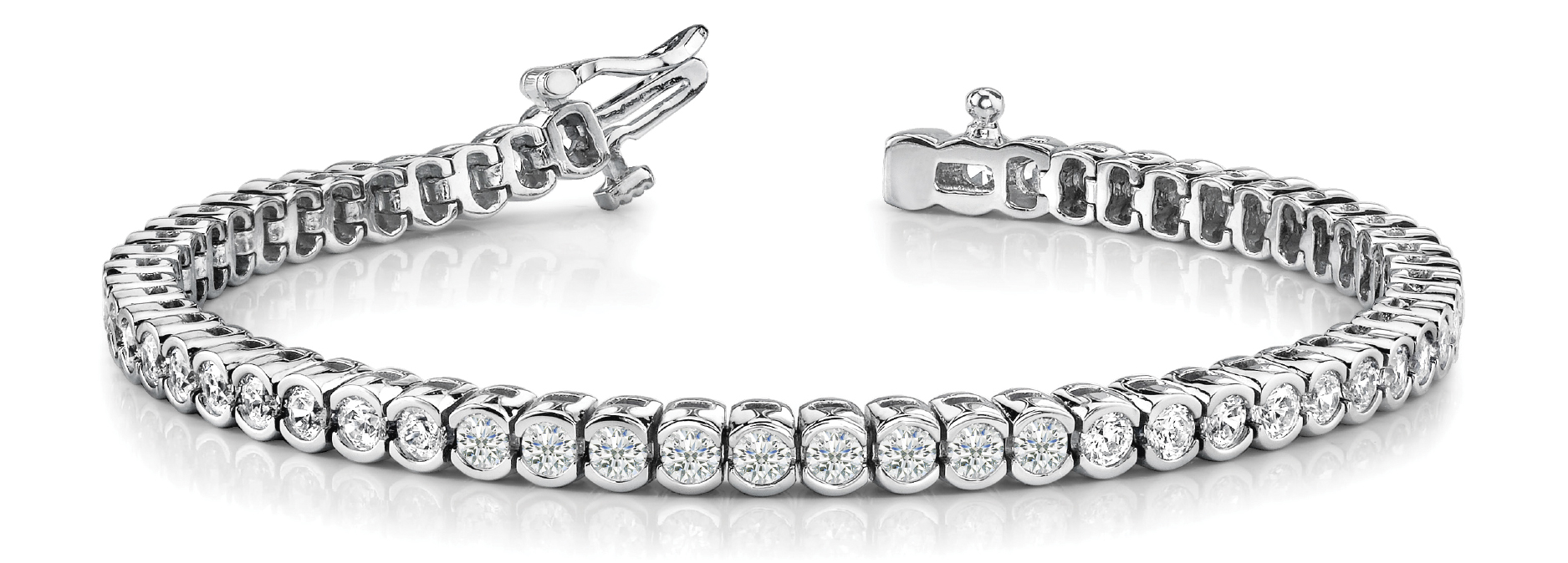 2 ct tw 14kt gold White<br>
Bracelet 72 - .028PT<br>
Round