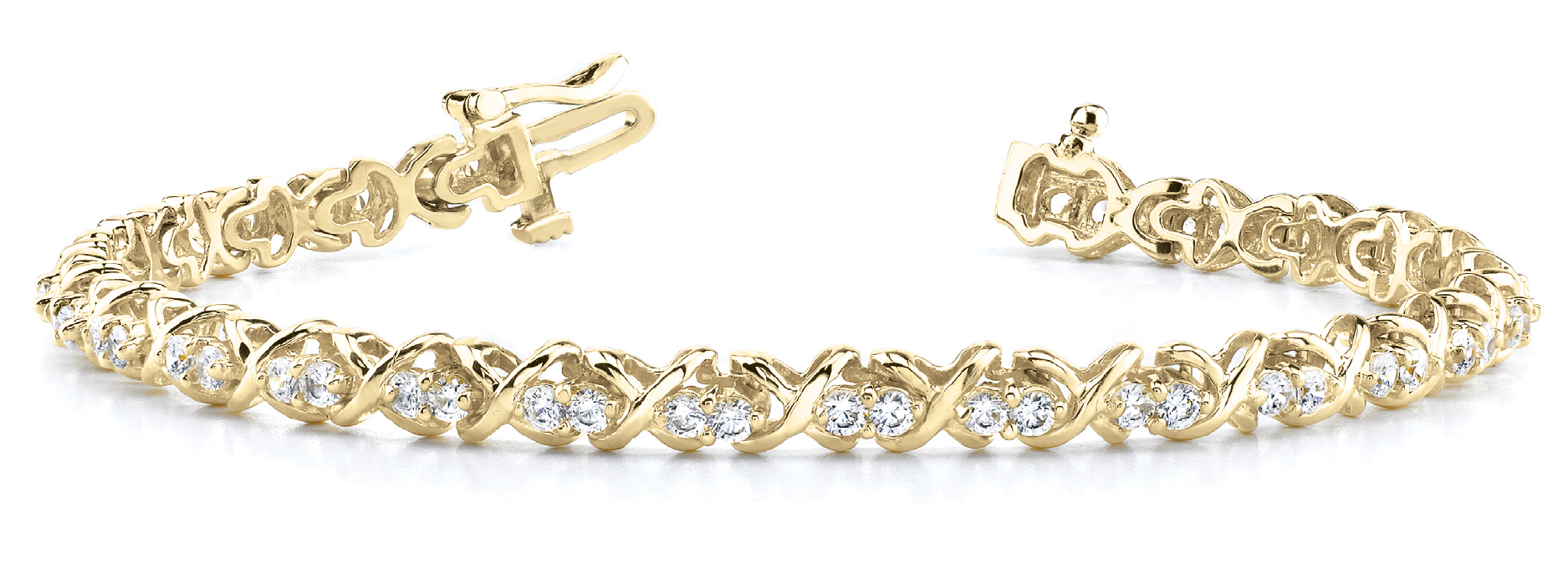 1 1/4 ct tw 14kt gold White Bracelet 56 - .022PT Round