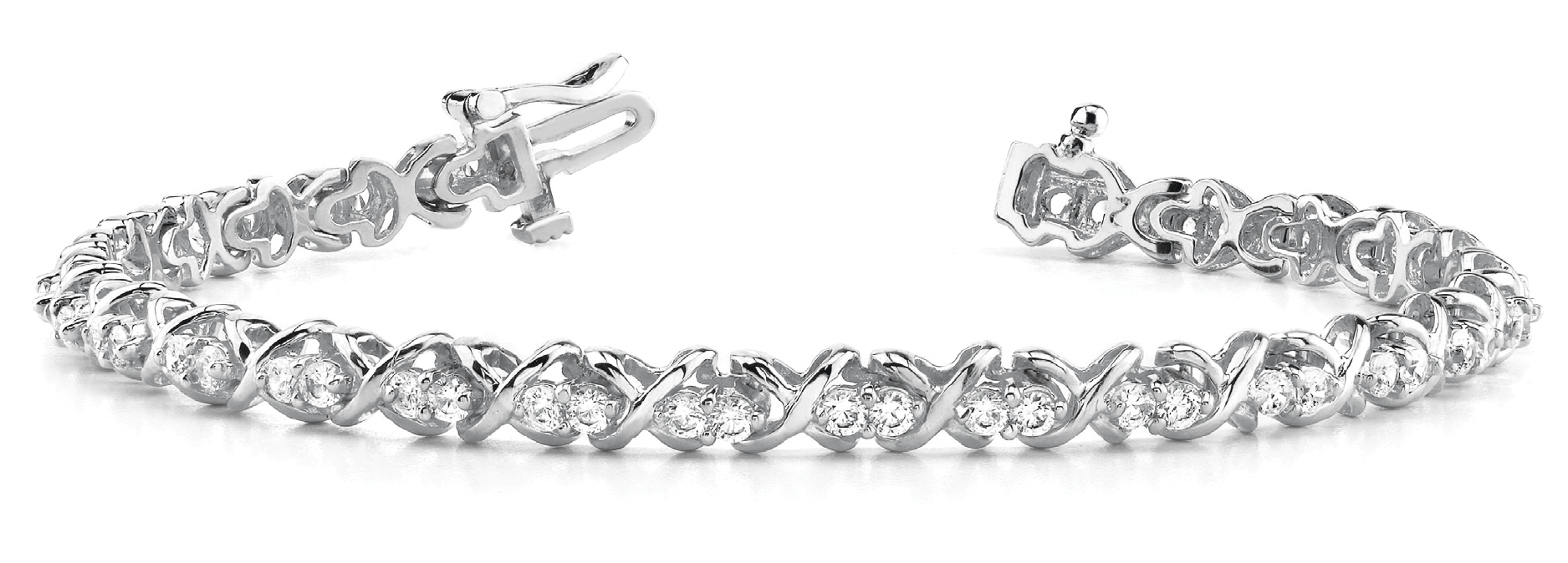 1 1/4 ct tw 14kt gold<br>
White Bracelet 56 -<br>
.022PT Round
