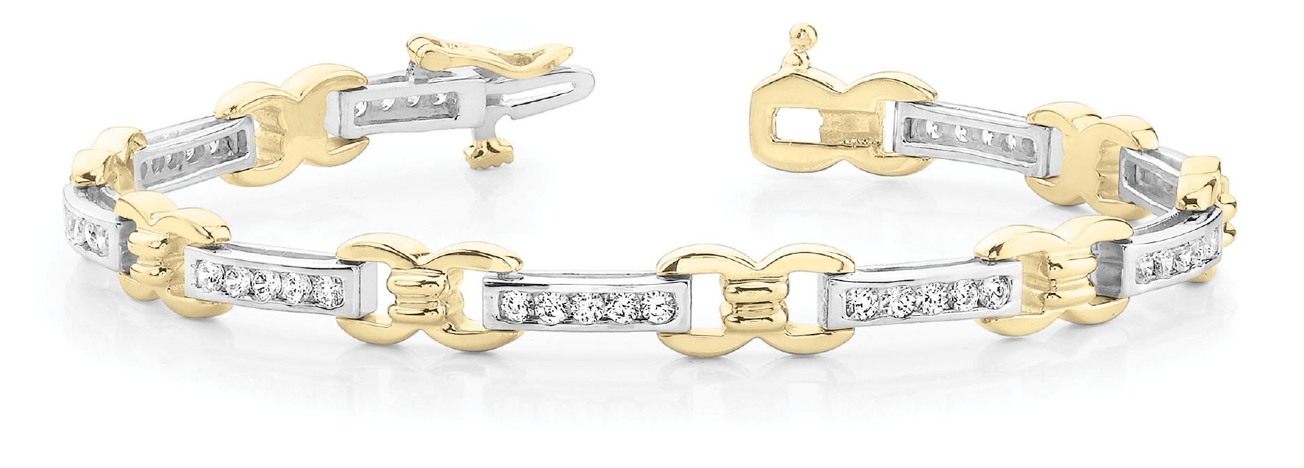 1 ct tw 14kt gold White Bracelet 50 - .02PT Round