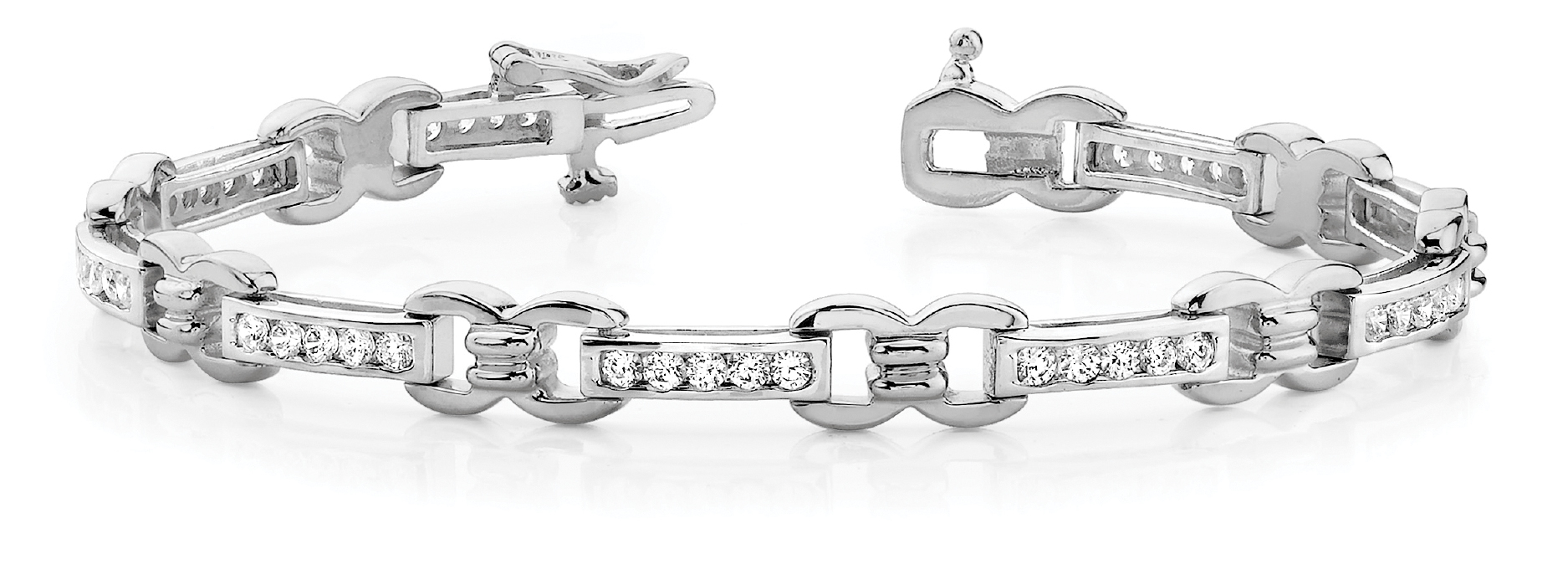 1 ct tw 14kt gold White Bracelet 50 - .02PT Round
