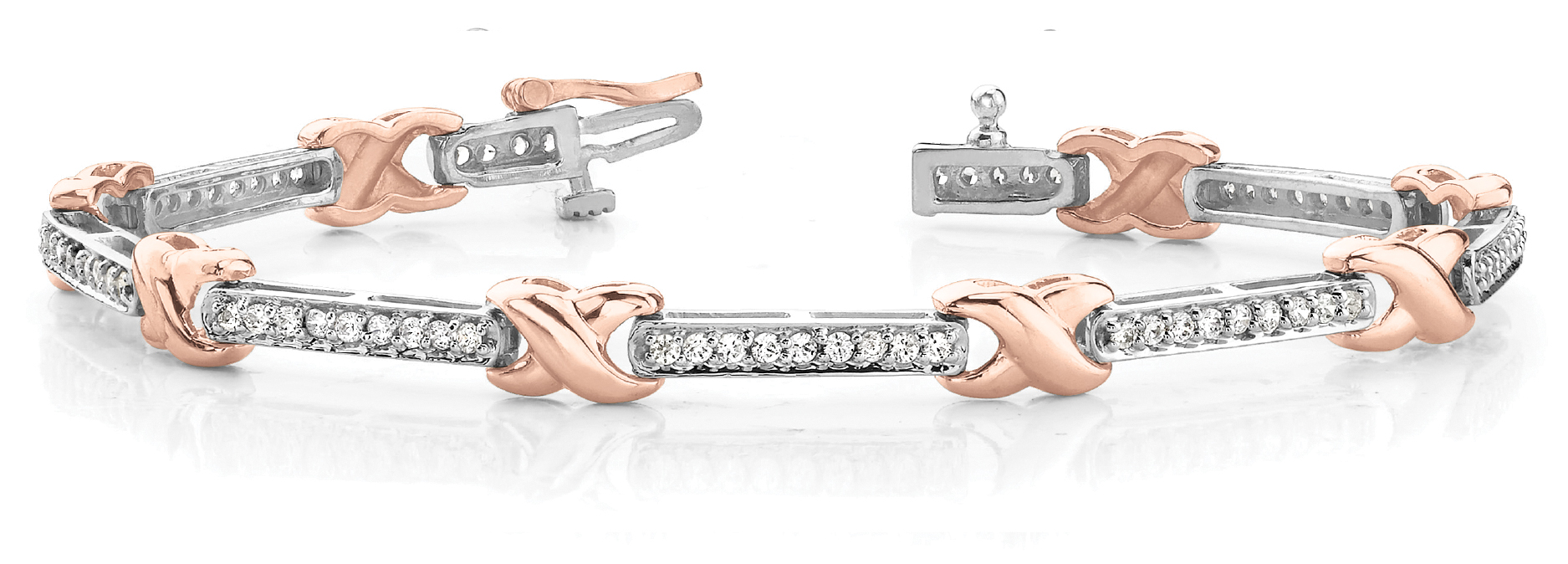 1 3/8 ct tw 14kt gold White Bracelet 72 - .02PT Round