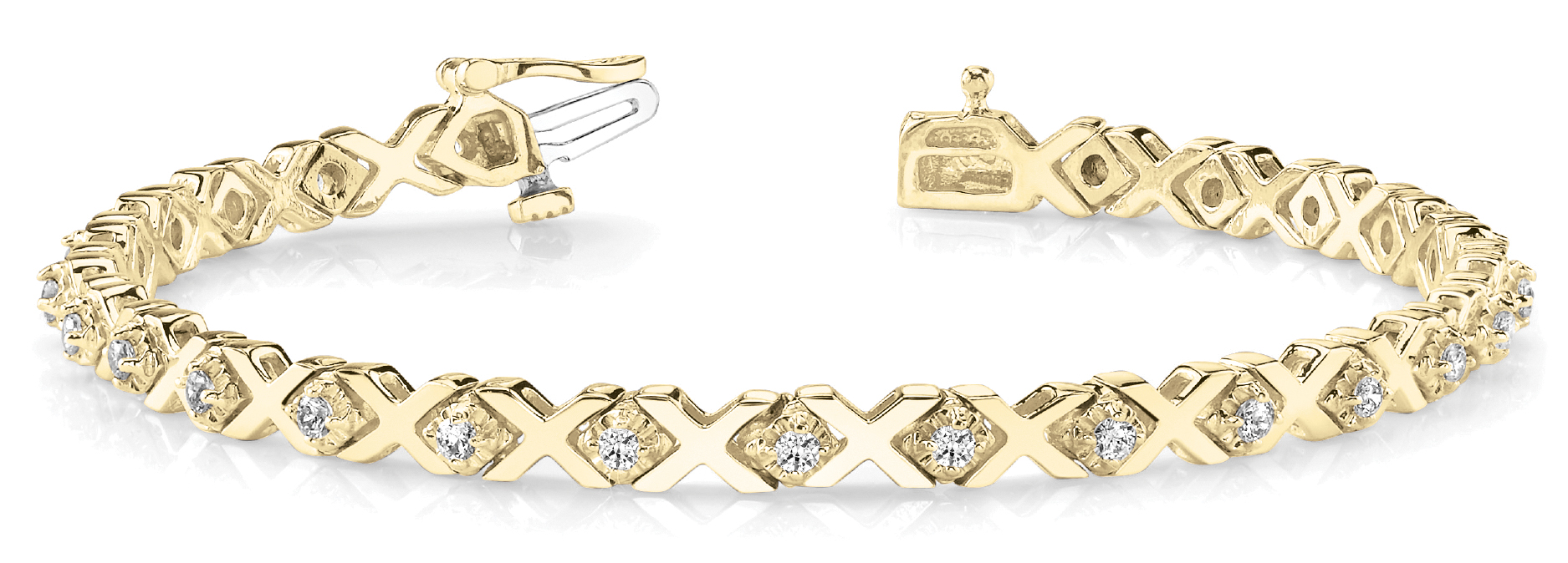5/8 ct tw 14kt gold White Bracelet 33 - .02PT Round