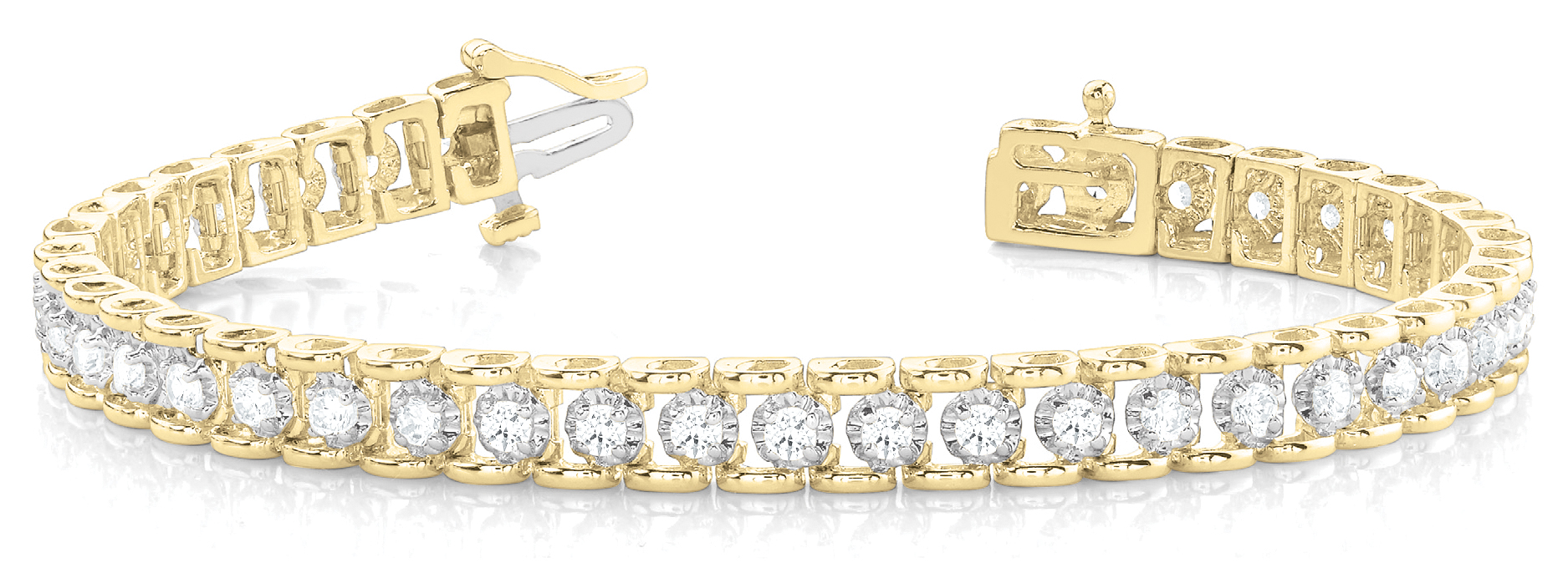1/2 ct tw 14kt gold White Bracelet 45 - .011PT Round