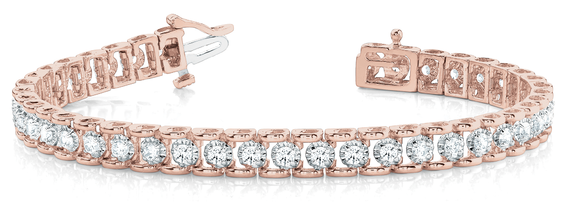 1/2 ct tw 14kt gold White Bracelet 45 - .011PT Round
