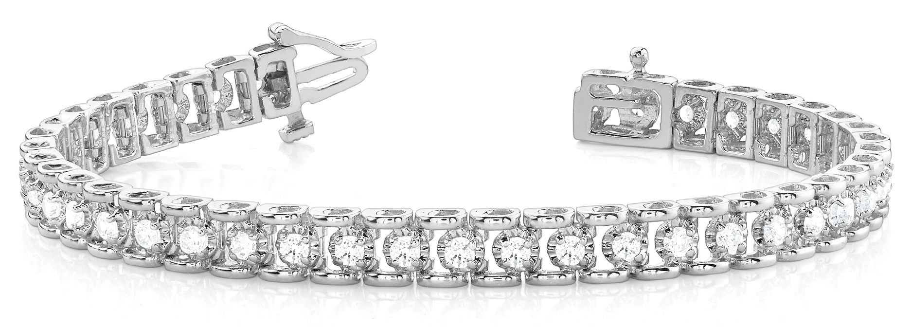 1/2 ct tw 14kt gold White Bracelet 45 - .011PT Round