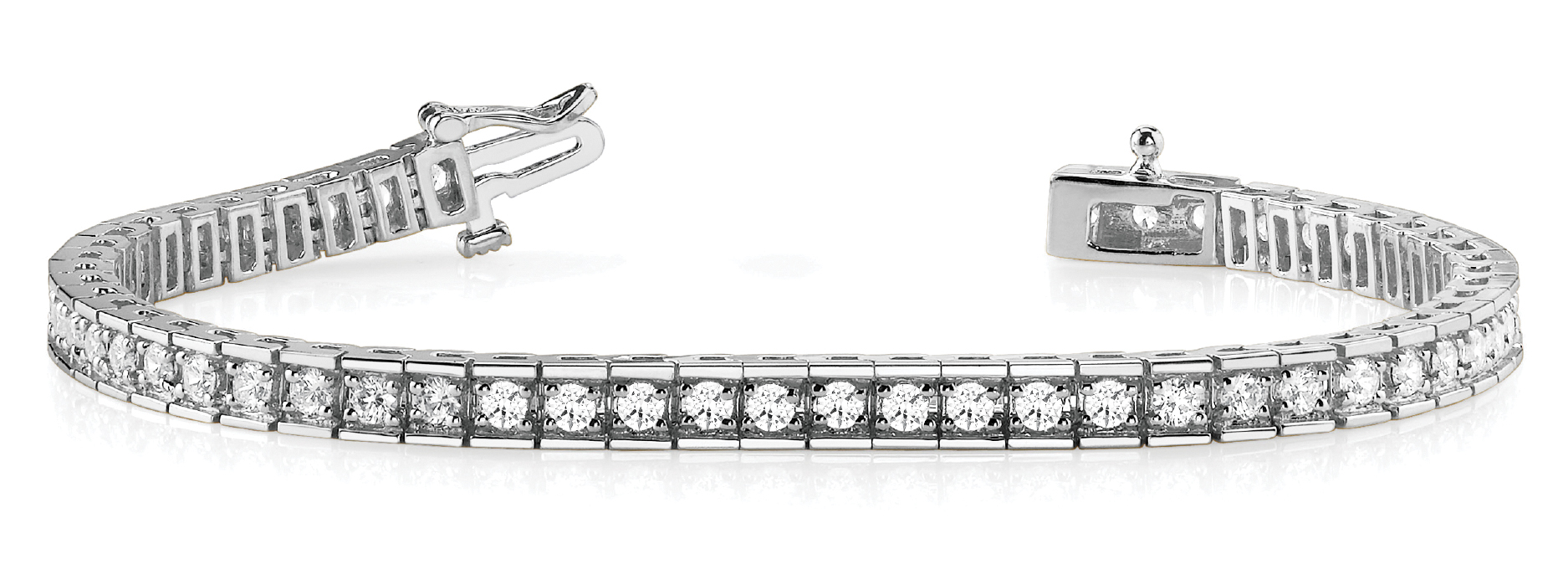 2 1/4 ct tw 14kt gold White Bracelet 67 - .033PT Round