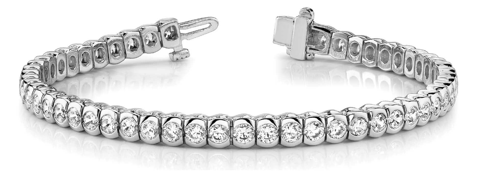 3 7/8 ct tw 14kt gold White Bracelet 64 - .06PT Round