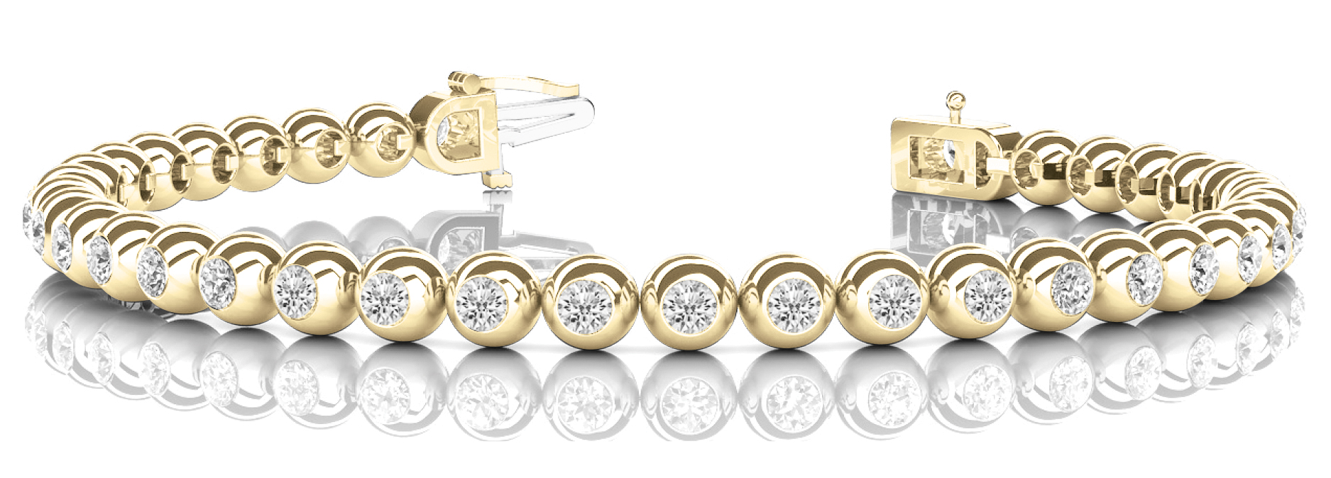 1 ct tw 14kt gold White Bracelet 52 - .02PT Round