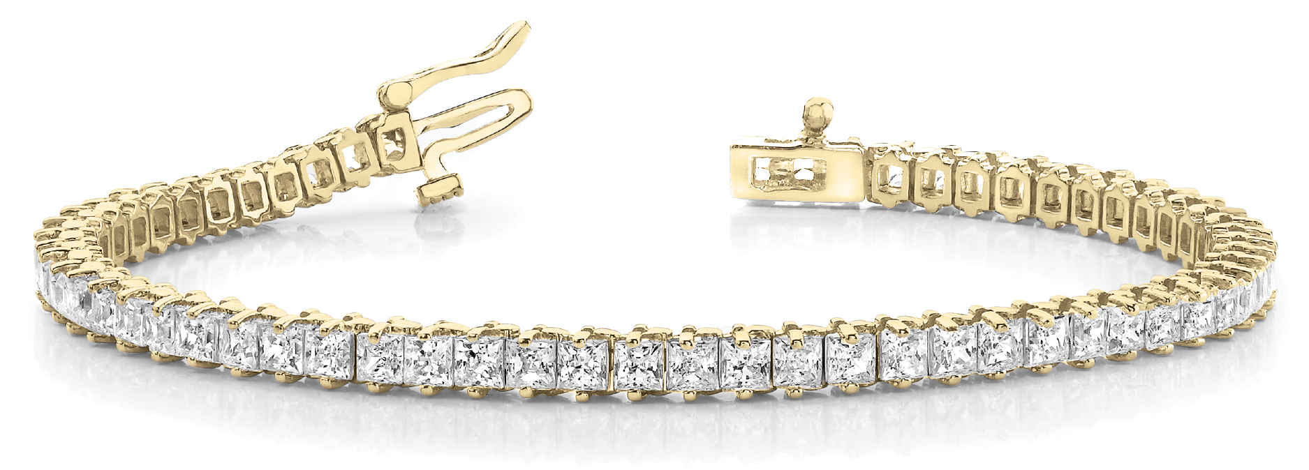 4 7/8 ct tw 14kt gold White Bracelet 70 - 2.25X2.25 Square