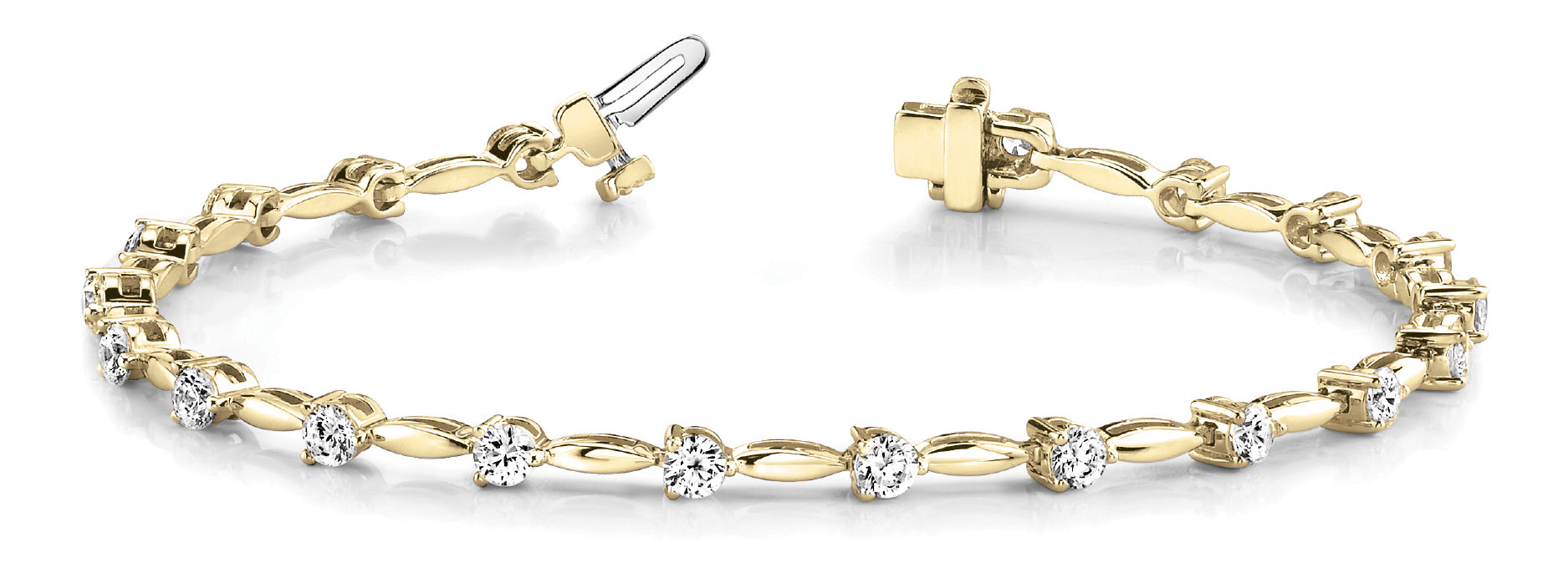 1 ct tw 14kt gold White Bracelet 24 - .045PT Round