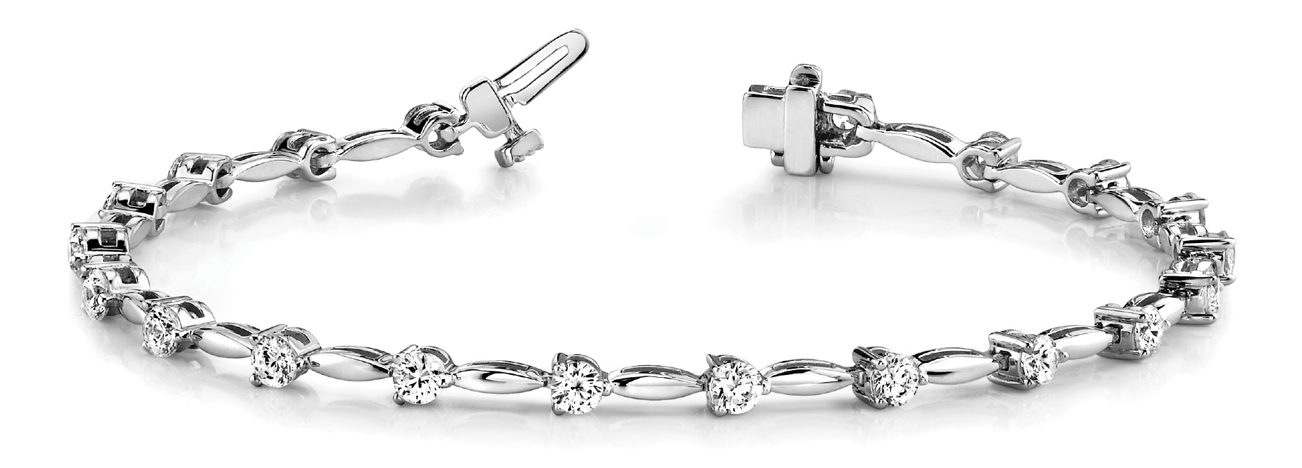 1 ct tw 14kt gold White Bracelet 24 - .045PT Round