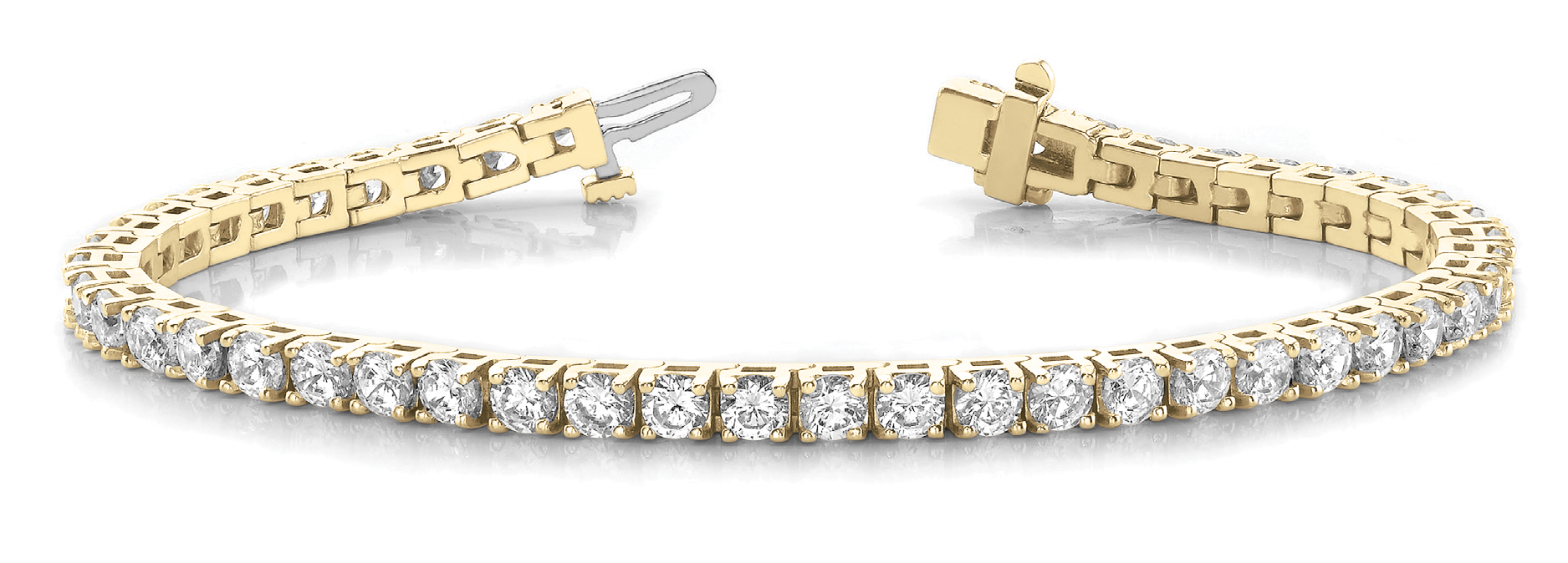 7 ct tw 14kt gold White Bracelet 47 - .15PT Round