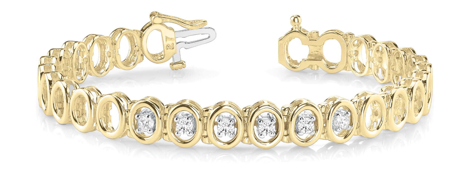 1/2 ct tw 14kt gold White Bracelet 6 - .08PT Round
