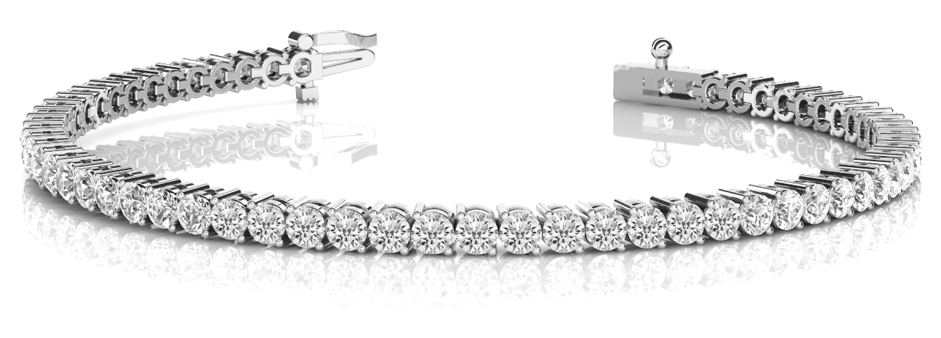 1 ct tw 14kt gold White Bracelet 72 - .014PT Round