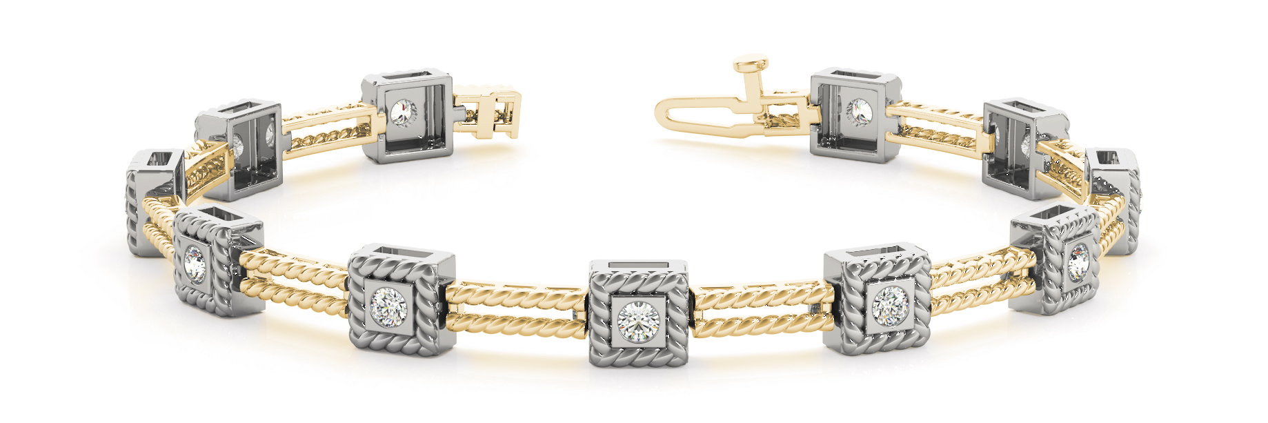 3/4 ct tw 14kt gold White Bracelet 11 - .07PT Round