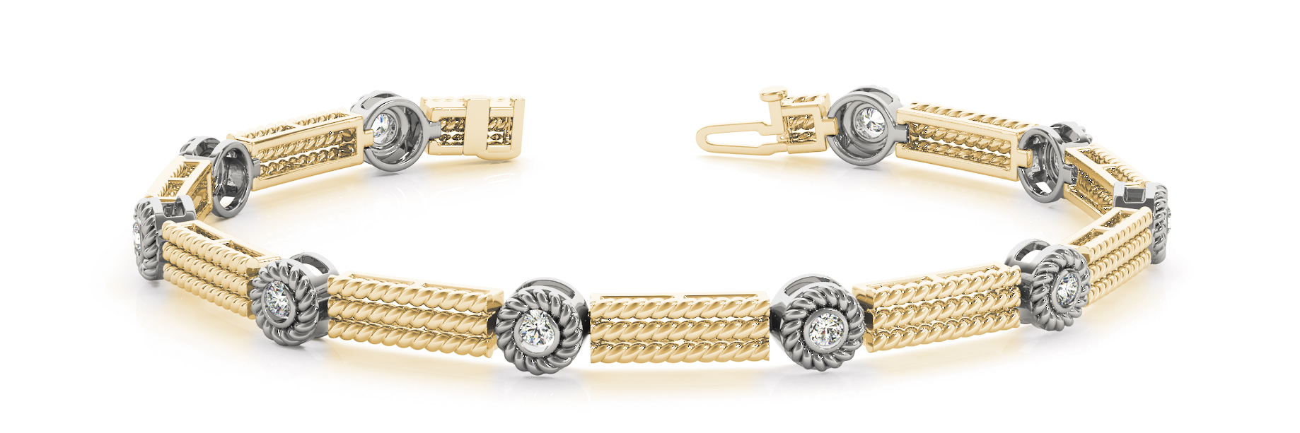 3/4 ct tw 14kt gold White Bracelet 10 - .07PT Round