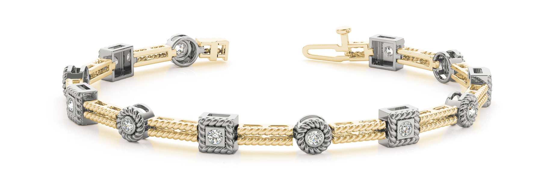 3/8 ct tw 14kt gold White Bracelet 12 - .035PT Round