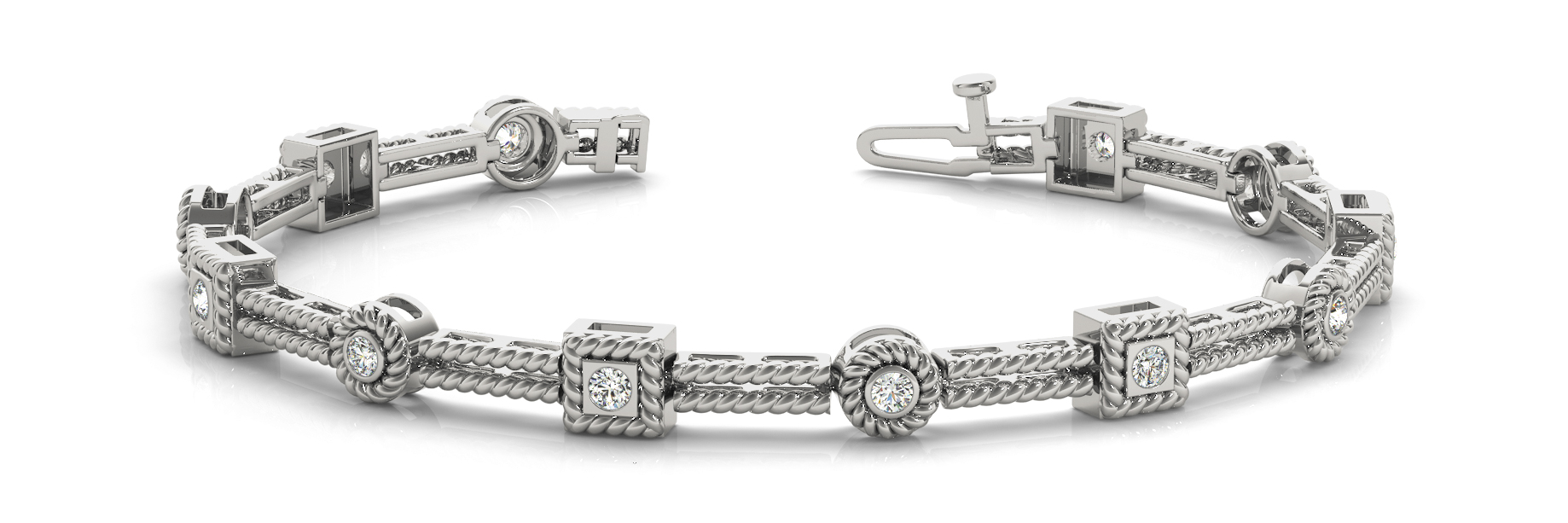 3/8 ct tw 14kt gold White Bracelet 12 - .035PT Round