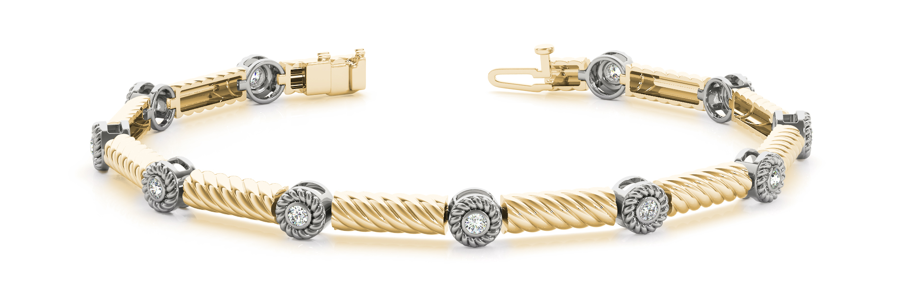 1/5 ct tw 14kt gold White Bracelet 11 - .02PT Round