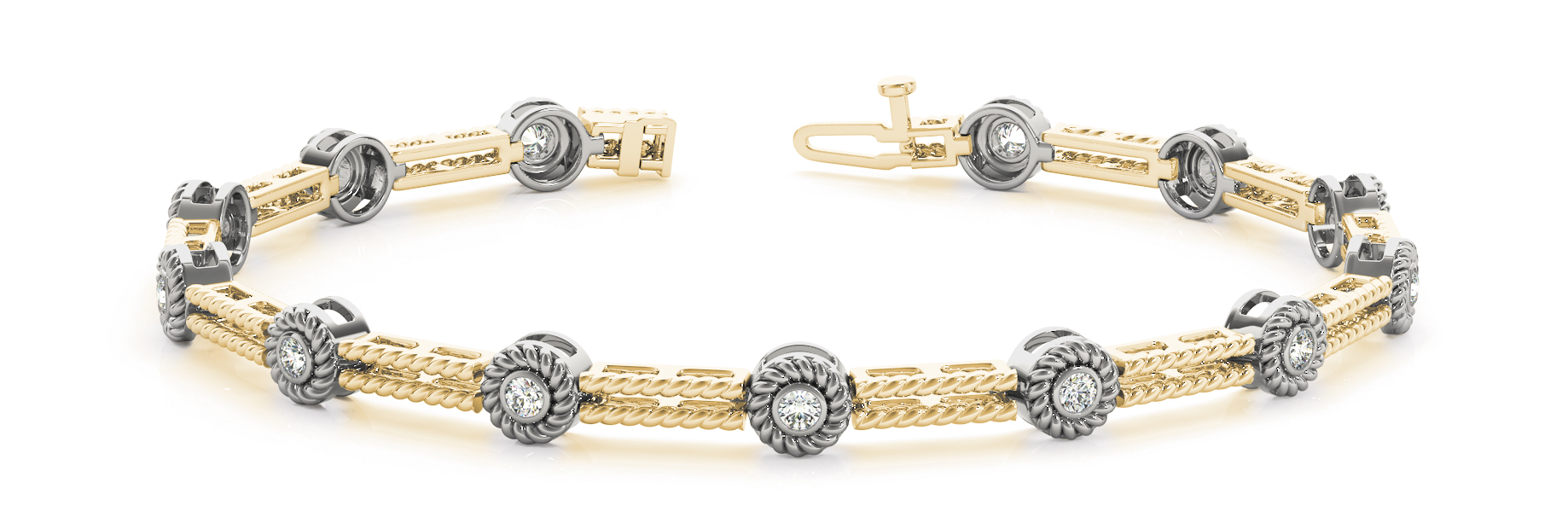 1/4 ct tw 14kt gold White Bracelet 12 - .02PT Round