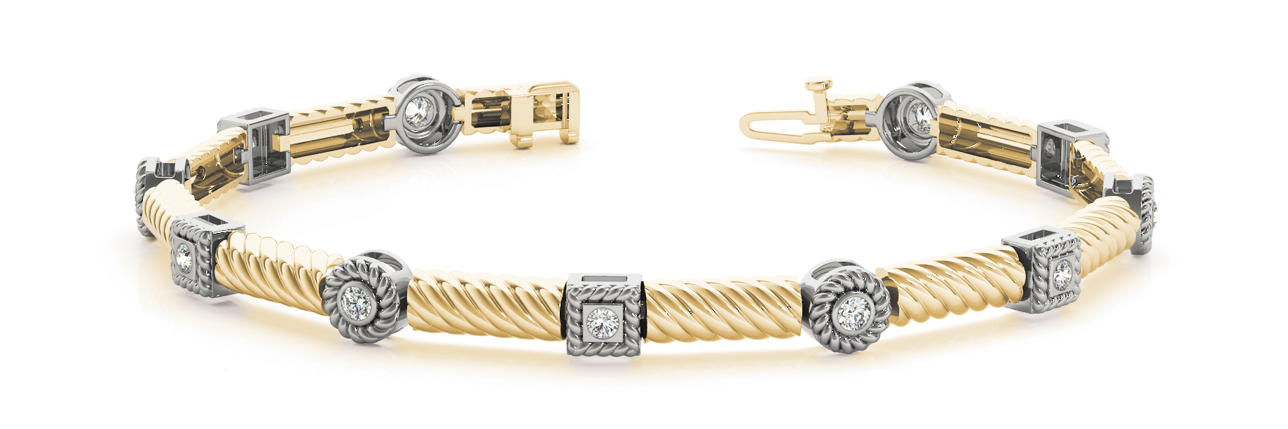 1/5 ct tw 14kt gold White Bracelet 11 - .02PT Round