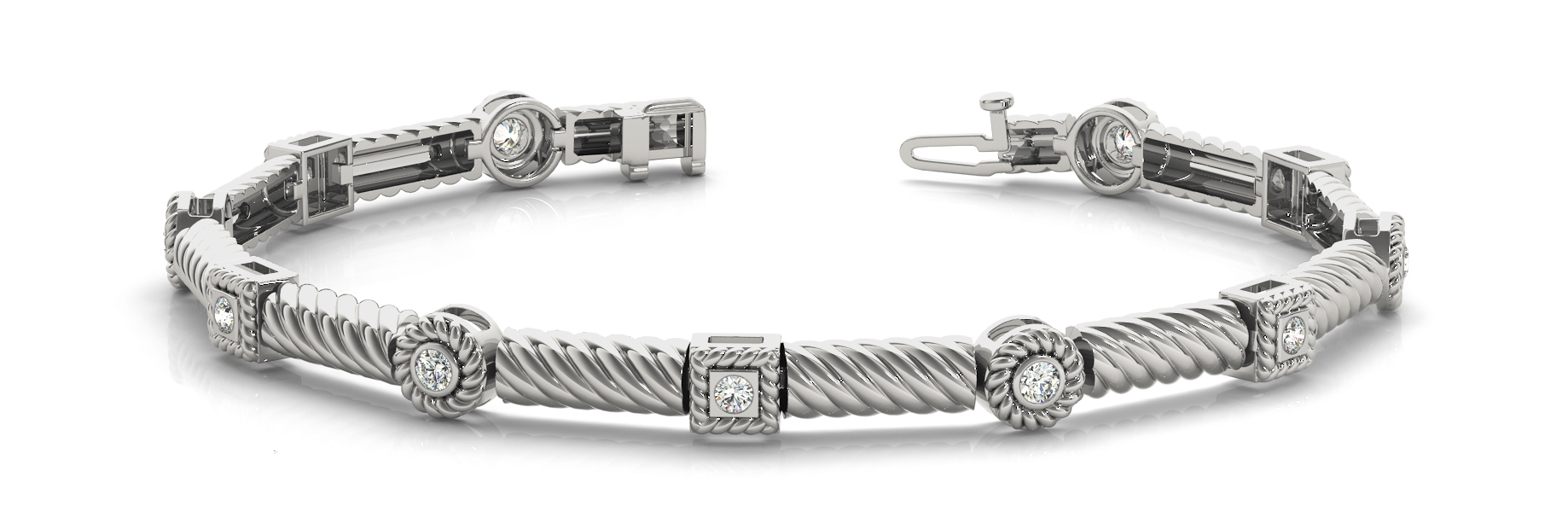 1/5 ct tw 14kt gold White Bracelet 11 - .02PT Round