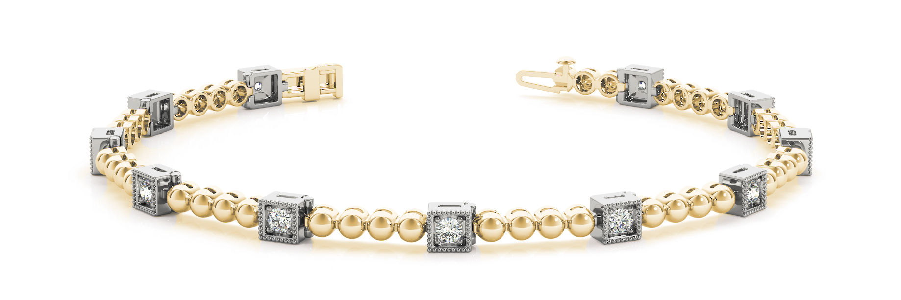 1/5 ct tw 14kt gold White Bracelet 11 - .02PT Round