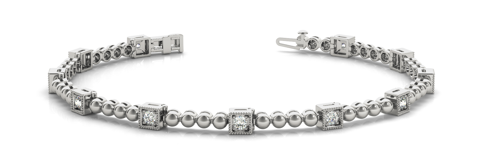 1/5 ct tw 14kt gold White Bracelet 11 - .02PT Round