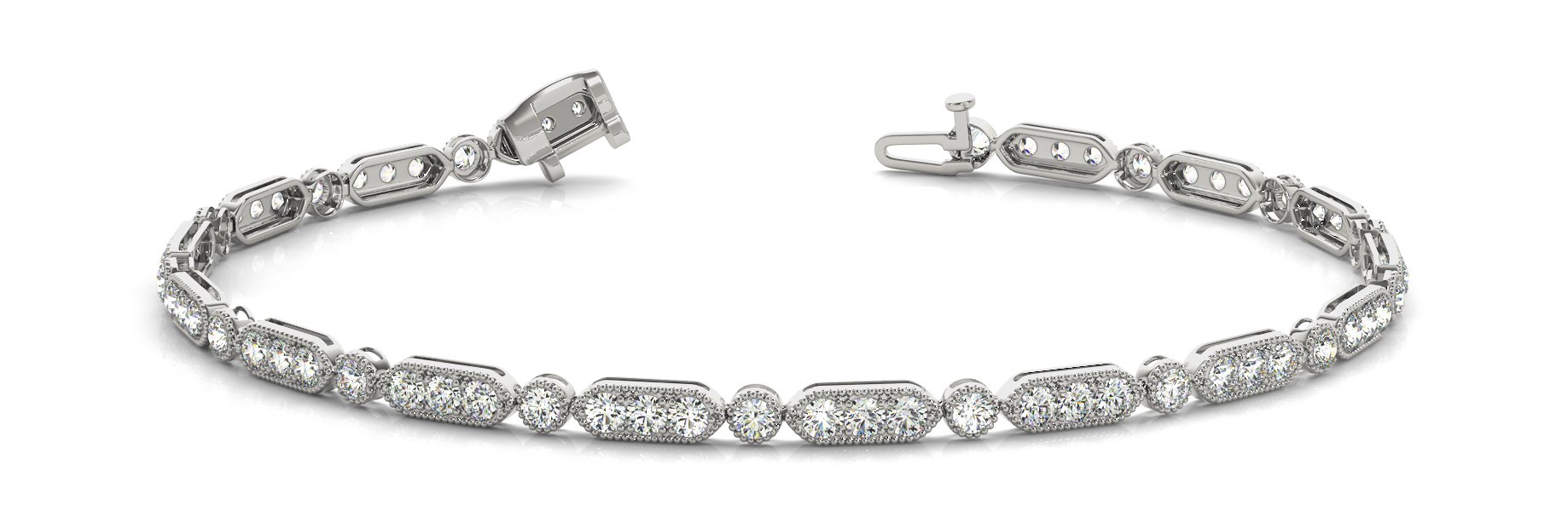 5/8 ct tw 14kt gold White Bracelet 64 - .01PT Round