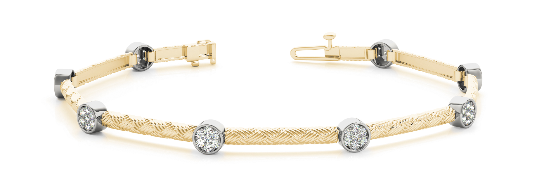 3/8 ct tw 14kt gold TwoTone Bracelet 56 - .0075PT Round