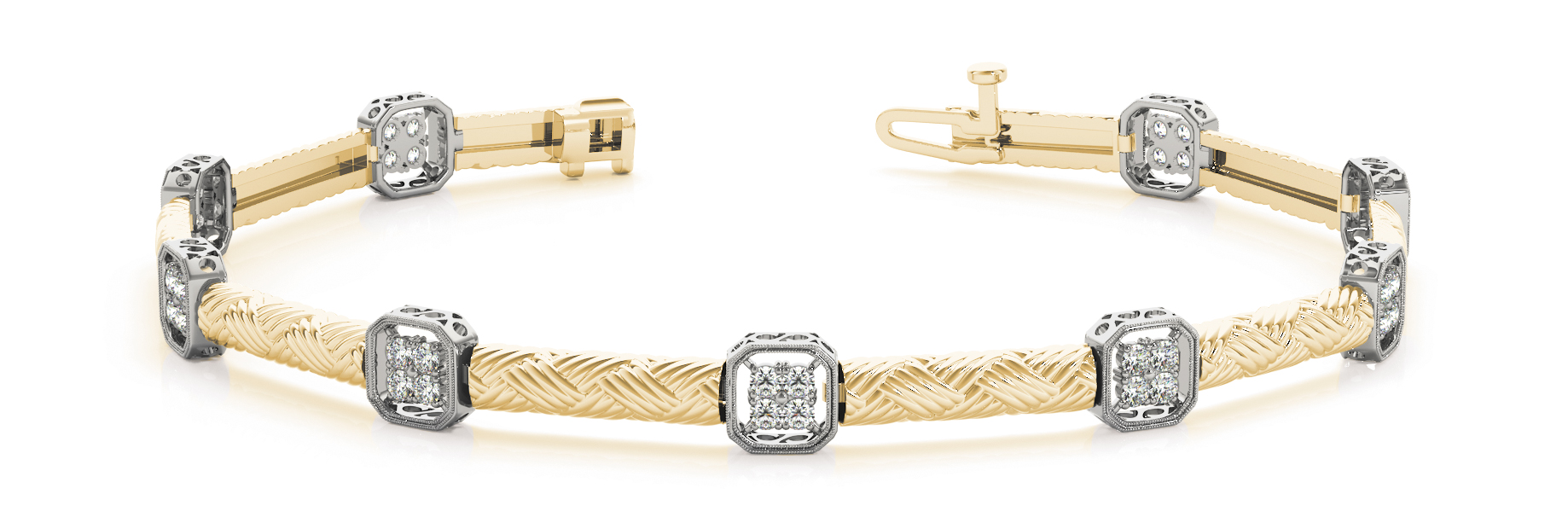 1 ct tw 14kt gold White Bracelet 32 - .03PT Round