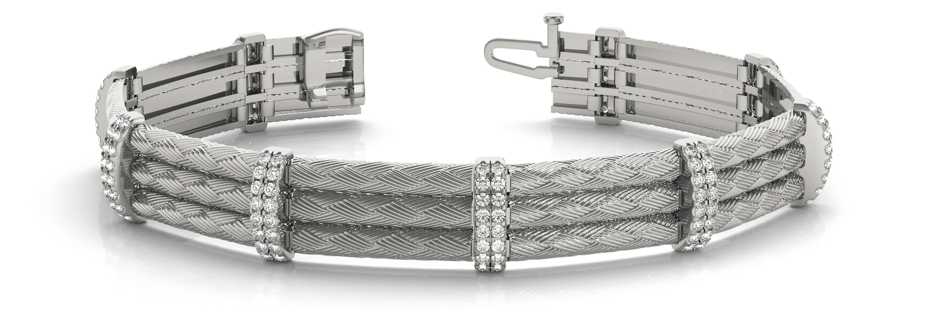 1 3/8 ct tw 14kt gold White Bracelet 144 - .01PT Round