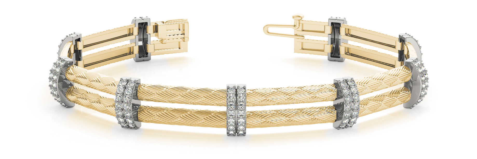 1 7/8 ct tw 14kt gold White Bracelet 126 - .015PT Round