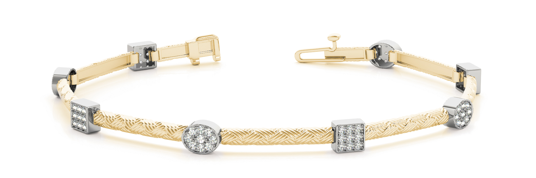 1/2 ct tw 14kt gold White Bracelet 72 - .0075PT Round