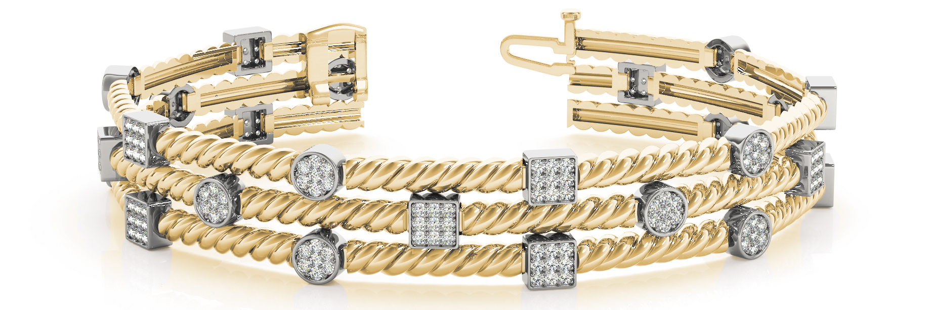 1 3/8 ct tw 14kt gold White Bracelet 192 - .0075PT Round