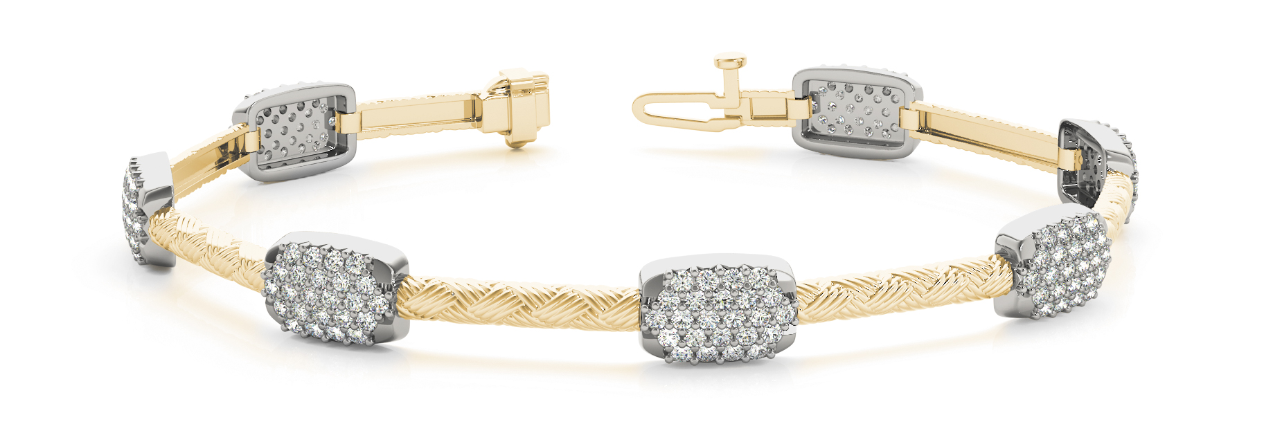 1 5/8 ct tw 14kt gold White Bracelet 168 - .01PT Round