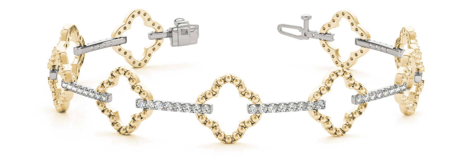 3/4 ct tw 14kt gold White Bracelet 74 - .01PT Round