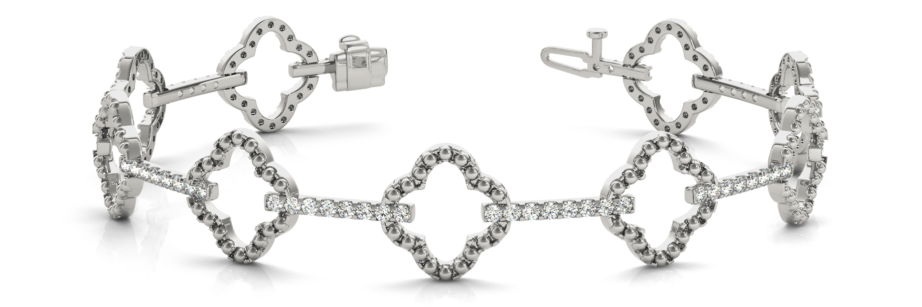 3/4 ct tw 14kt gold White Bracelet 74 - .01PT Round