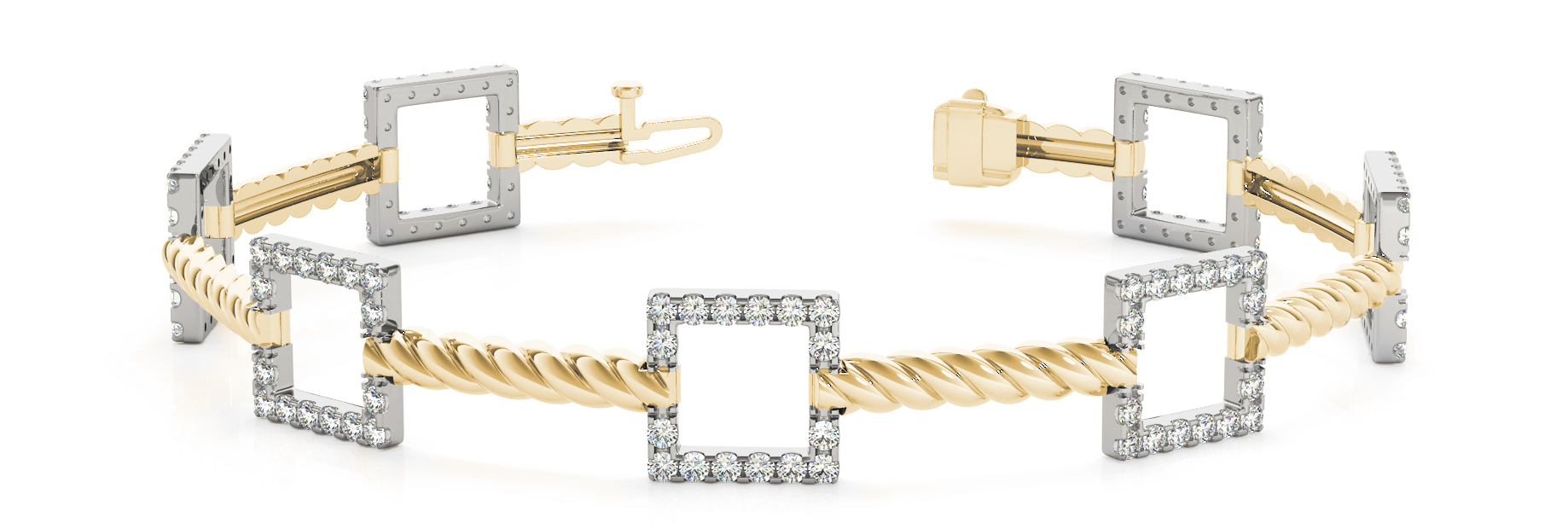 1 1/8 ct tw 14kt gold White Bracelet 112 - .01PT Round