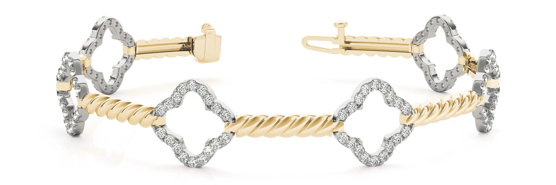 1 ct tw 14kt gold White Bracelet 108 - .01PT Round