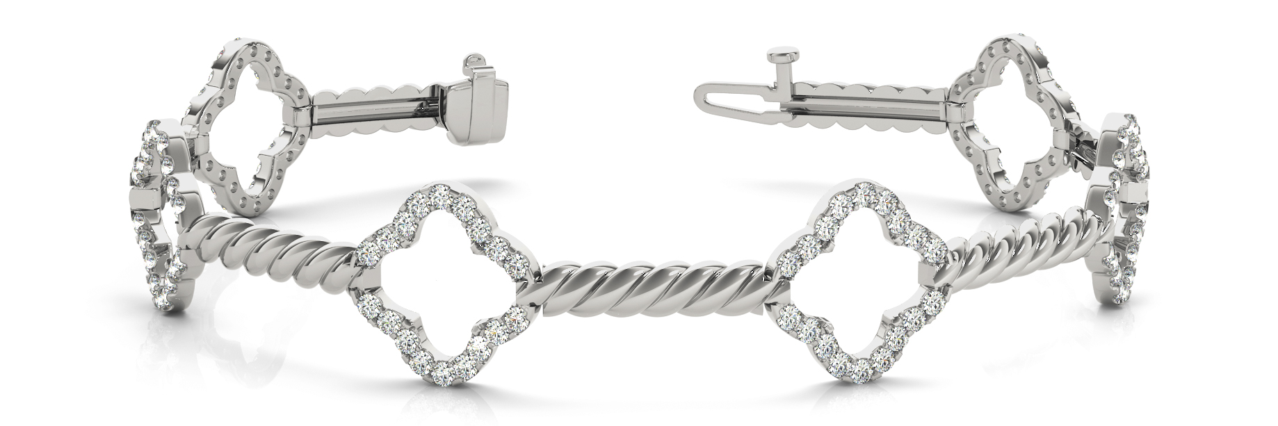 1 ct tw 14kt gold White Bracelet 108 - .01PT Round
