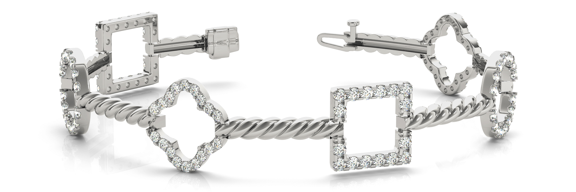 1 ct tw 14kt gold White Bracelet 100 - .01PT Round