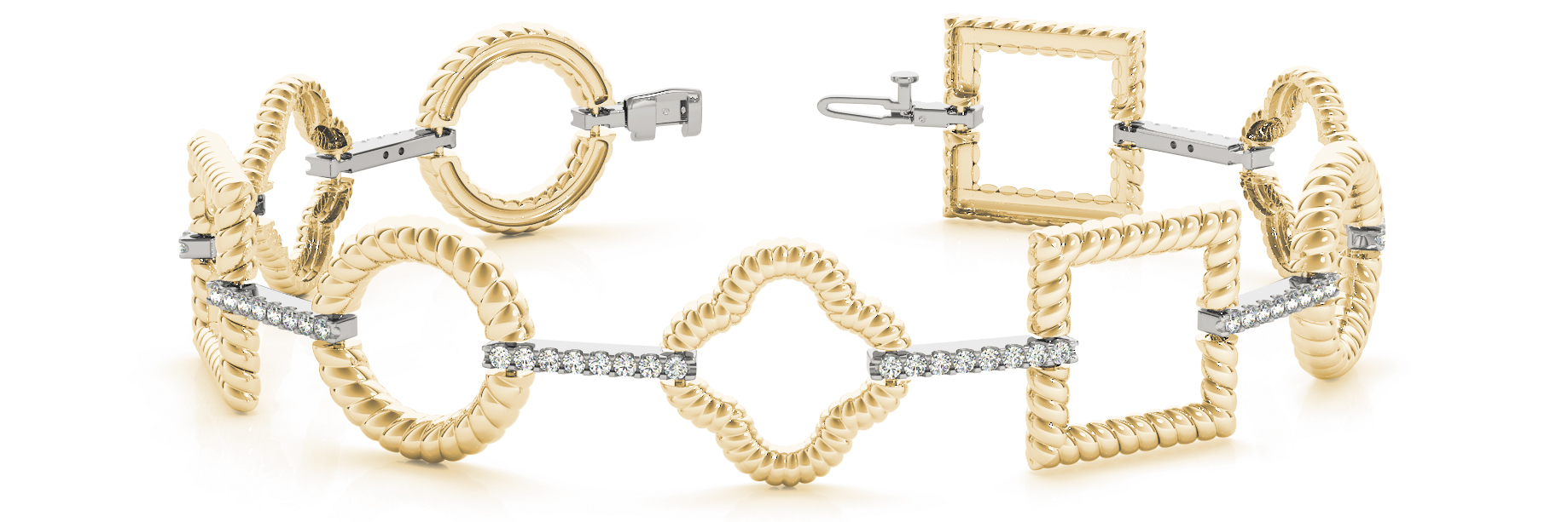 3/4 ct tw 14kt gold White Bracelet 74 - .01PT Round
