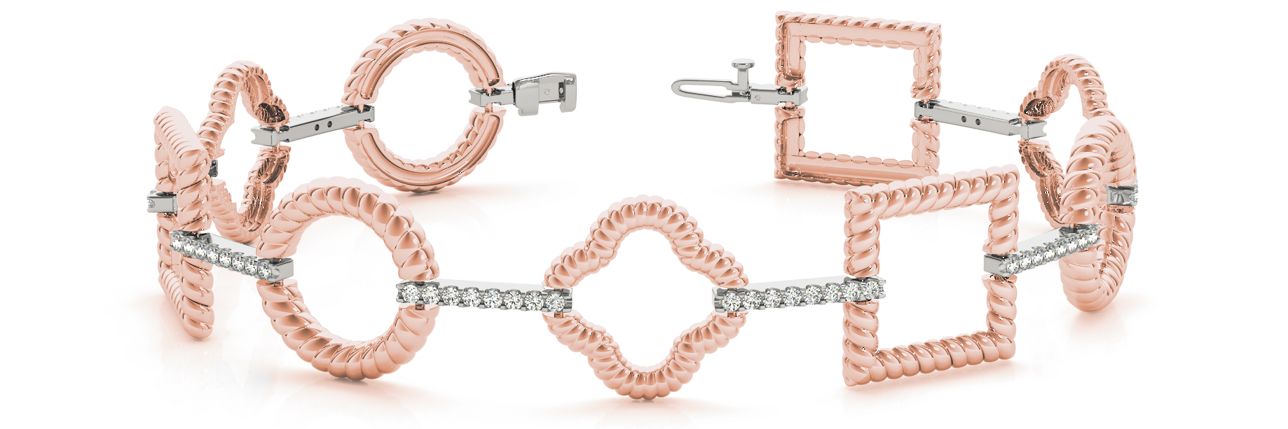 3/4 ct tw 14kt gold White Bracelet 74 - .01PT Round