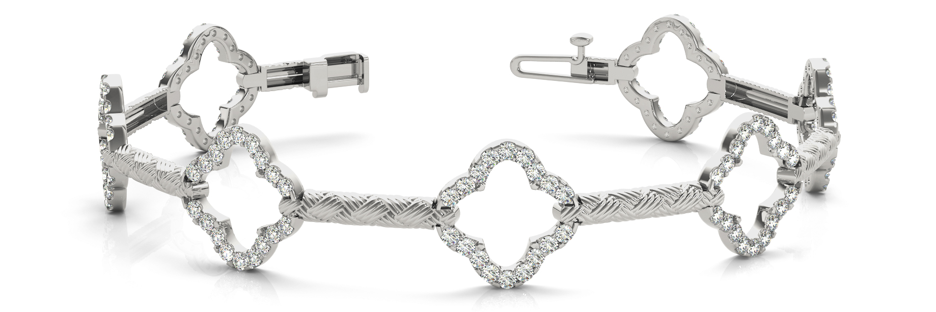 1 1/4 ct tw 14kt gold White Bracelet 126 - .01PT Round