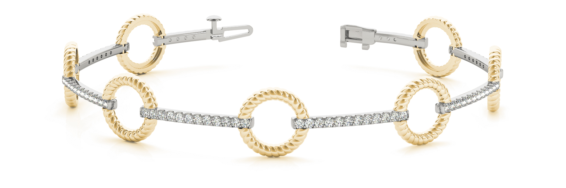 7/8 ct tw 14kt gold White Bracelet 92 - .01PT Round