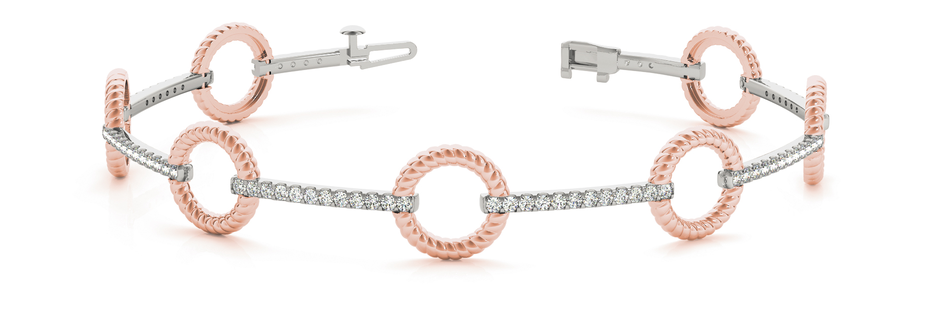 7/8 ct tw 14kt gold White Bracelet 92 - .01PT Round